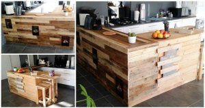 Pallet Kitchen Counter with Breakfast Table