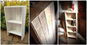 White Painted Pallet Bookcase