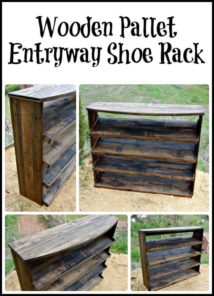 Wooden Pallet Entryway Shoe Rack Pallets Pro