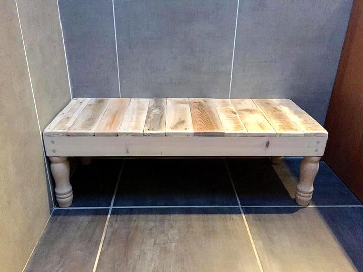 Recycled pallet bathroom table