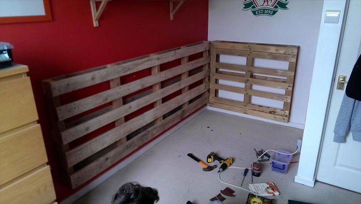 self made pallet bed