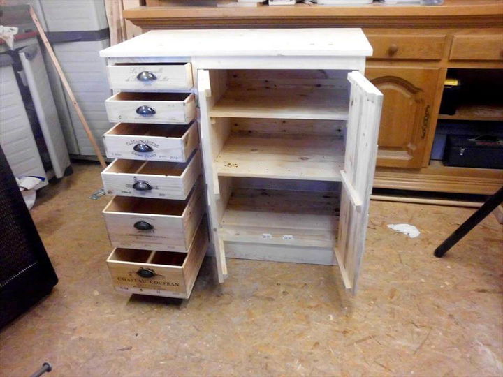 rustic pallet chest of drawers and cabinets