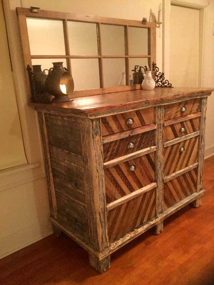 rustic pallet chest of drawers