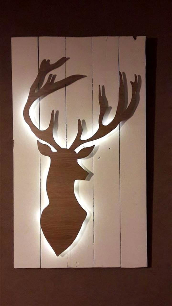 DIY Pallet Wall Art Piece of Deer - Pallets Pro