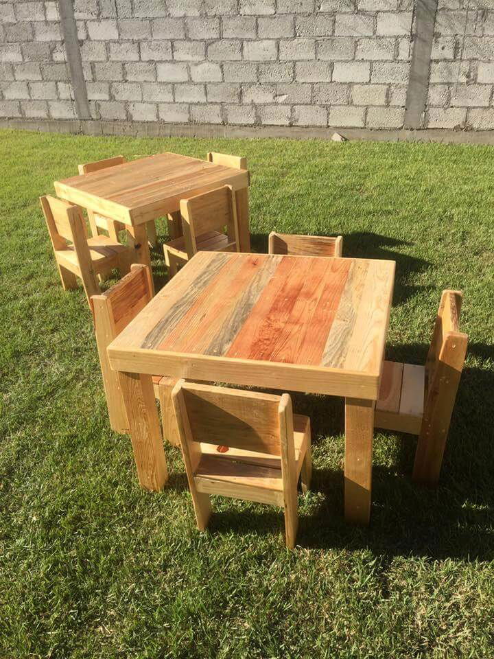 wooden pallet dining set for kids