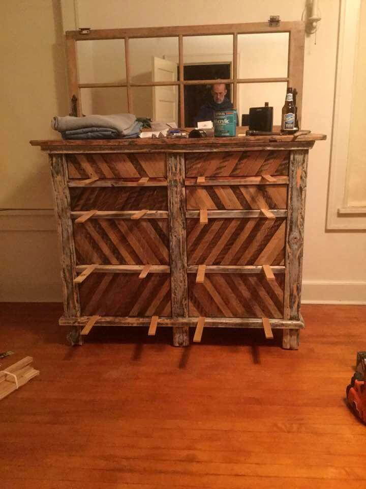 wooden pallet chest of drawers