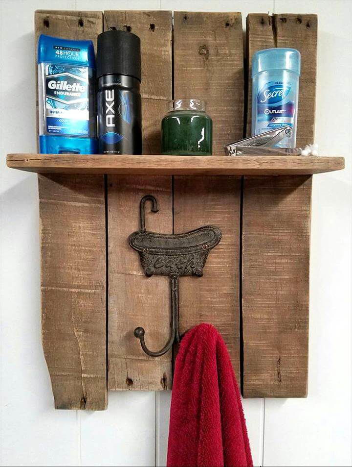 brown stained pallet rack