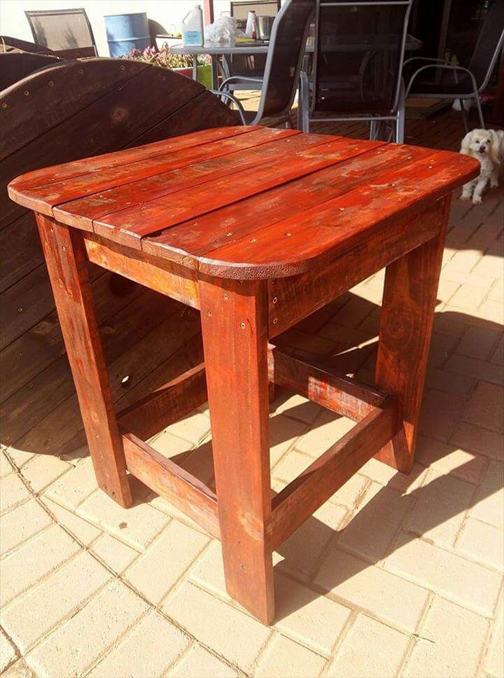 Diy Pallet Side Table For Outdoor Pallets Pro