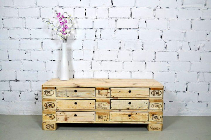 simple pallet chest of drawer