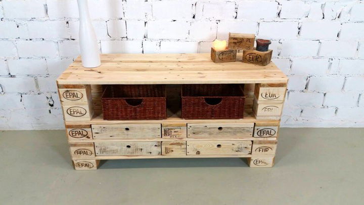 diy simple pallet chest of drawer