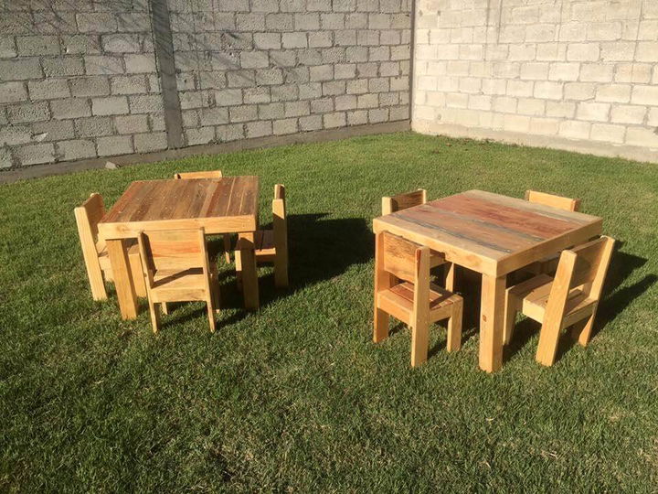 diy pallet dining set for kids