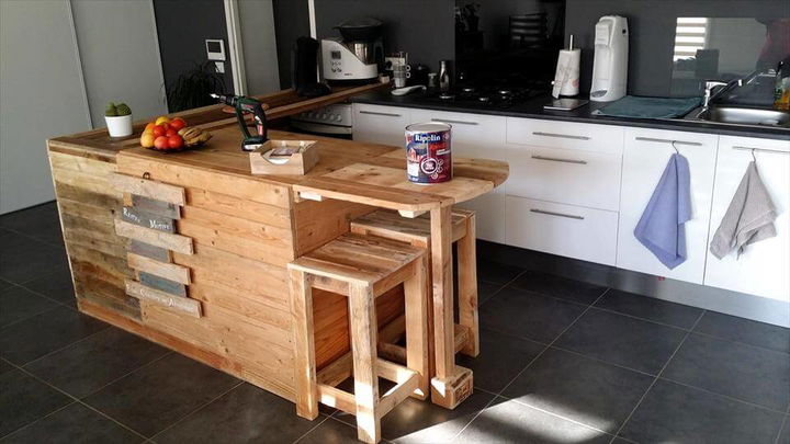 self made pallet kitchen counter