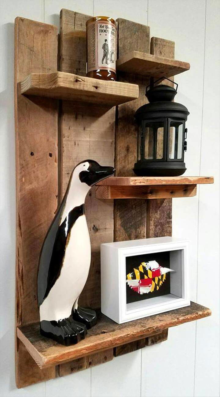 Handmade pallet shelf design