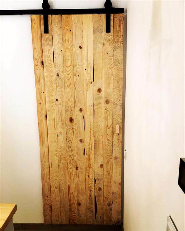 wooden pallet sliding door