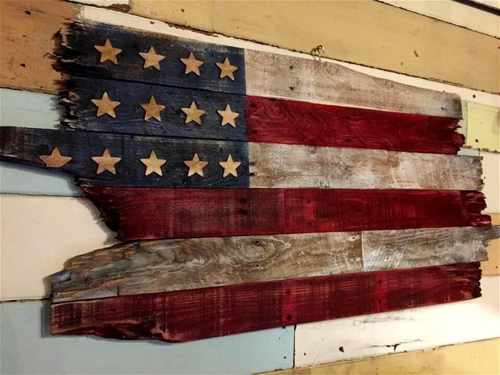 Recycled pallet flag