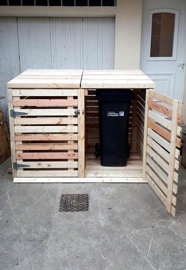 Pallet Trash Can Cabinet - Pallets Pro