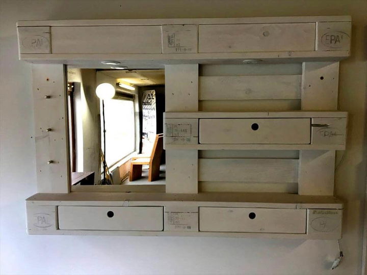 Pallet Chest Of Drawers And Coat Rack Diy Mirror Pallets Pro