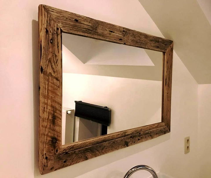 rustic pallet bathroom mirror