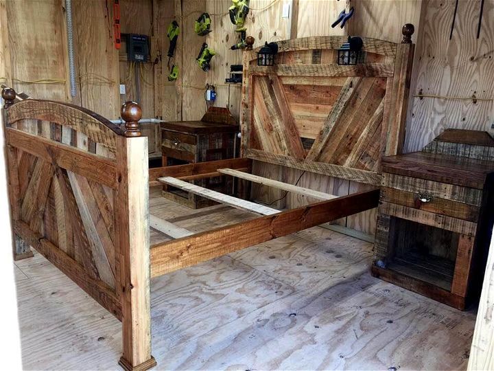 queen size pallet bed frame