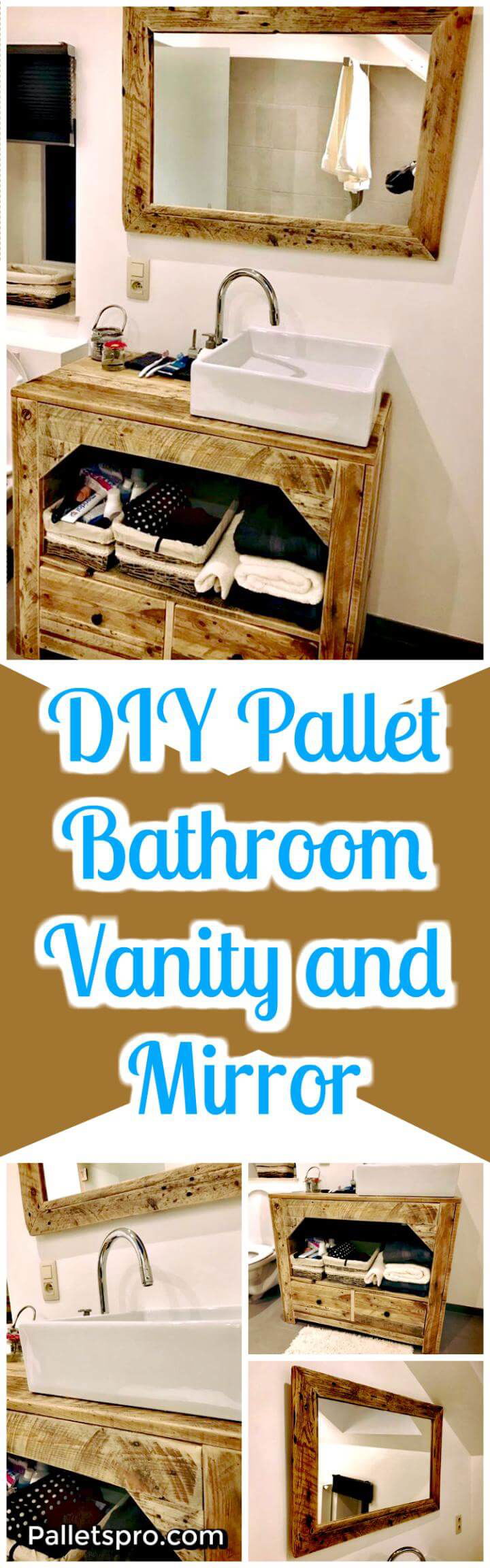 Diy Pallet Bathroom Vanity And Mirror Pallets Pro