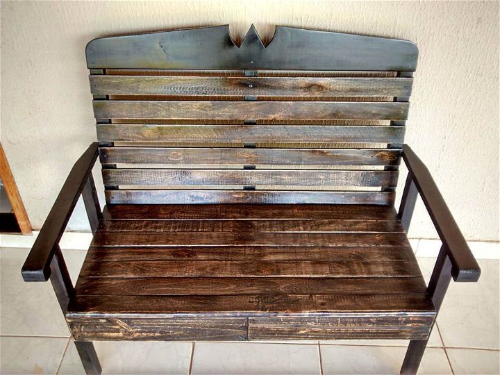 wooden pallet robust bench