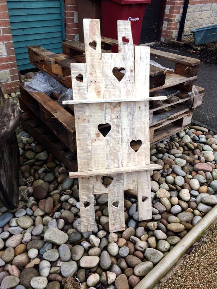 handcrafted pallet love wall shelf
