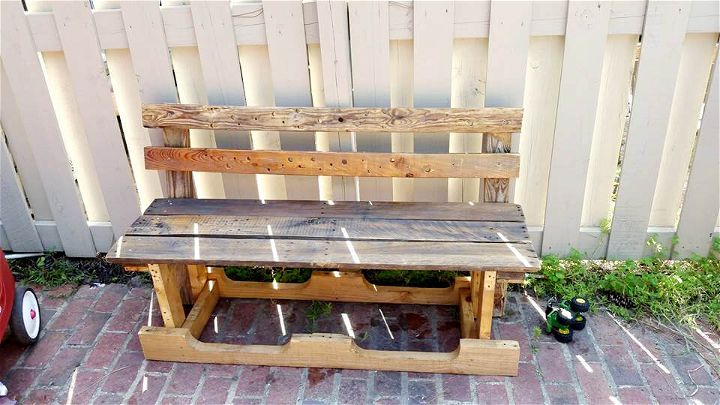 handcrafted pallet outdoor bench