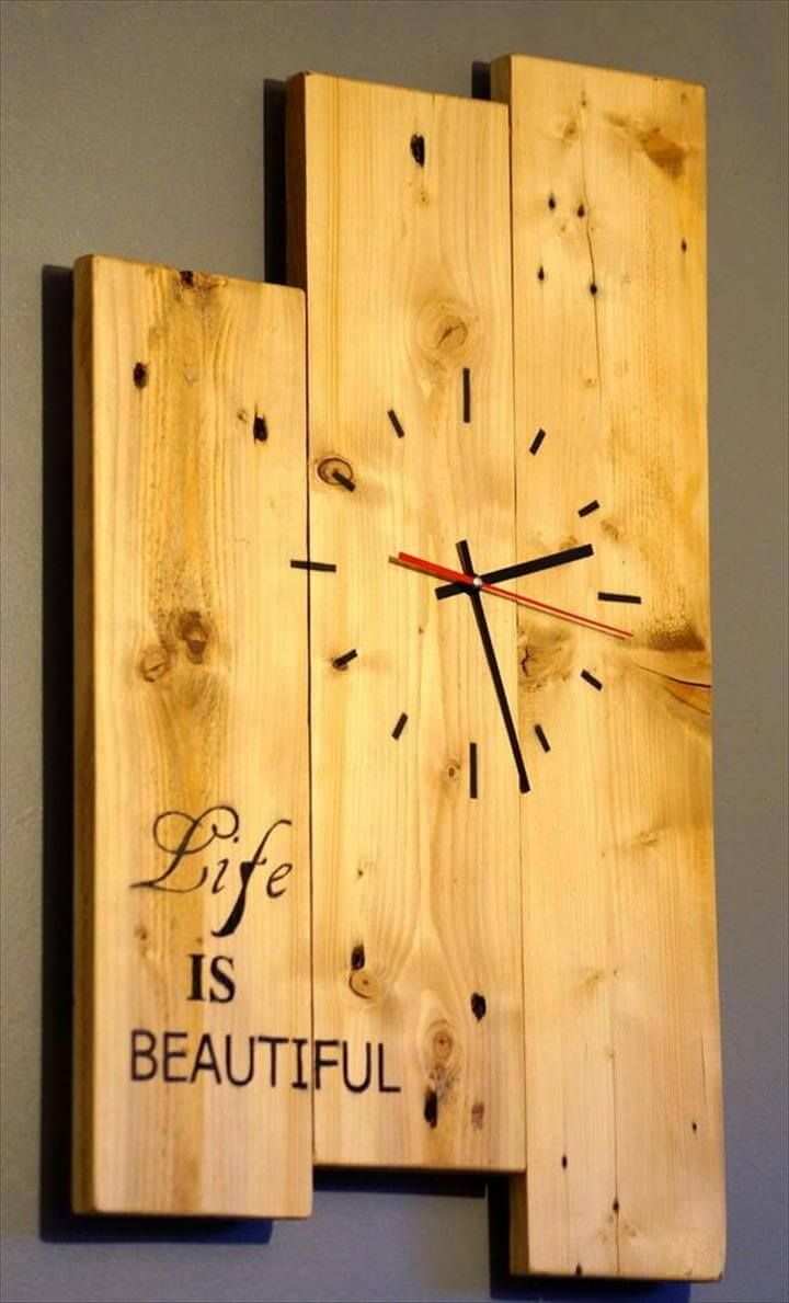 upcycled pallet wall clock