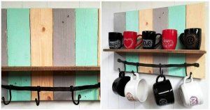 DIY Pallet Coffee Mug Rack