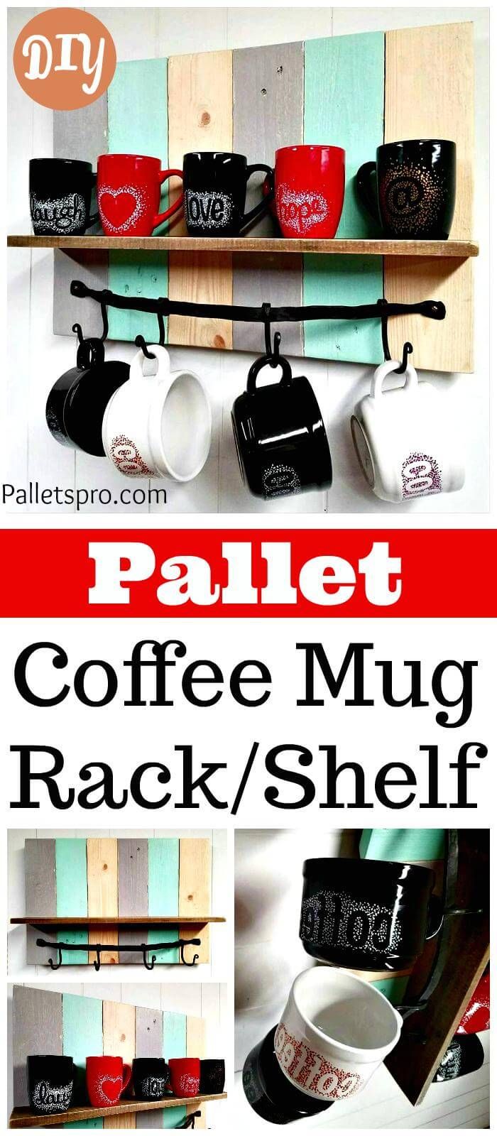 DIY Pallet Coffee Mug Rack